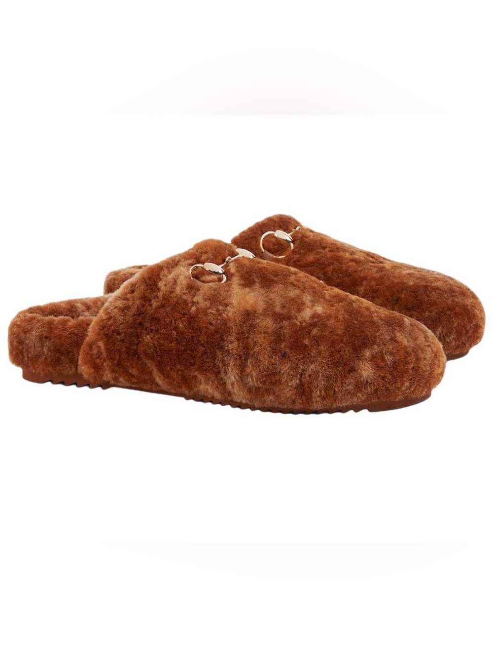 GUCCI Horsebit Closed Toe Slippers Camel Sundial Original Price $1290 852877